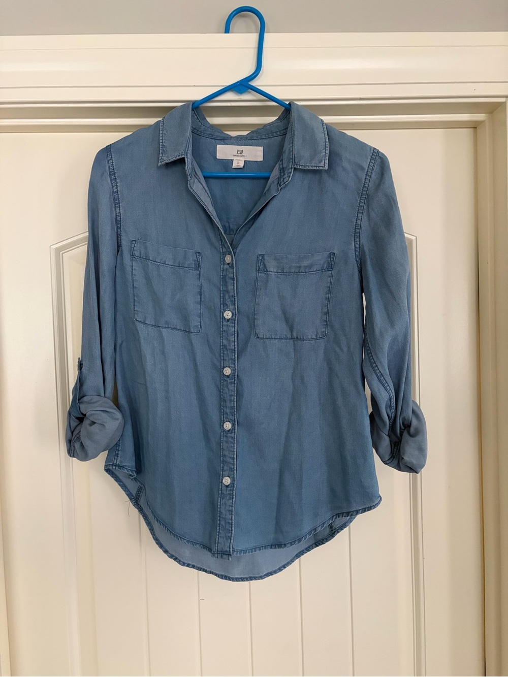 Thread & Supply Light Blue Denim-Style Button-Down Shirt